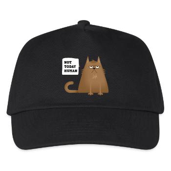 not today cat - Kinder Basecap - Schwarz - Vorne