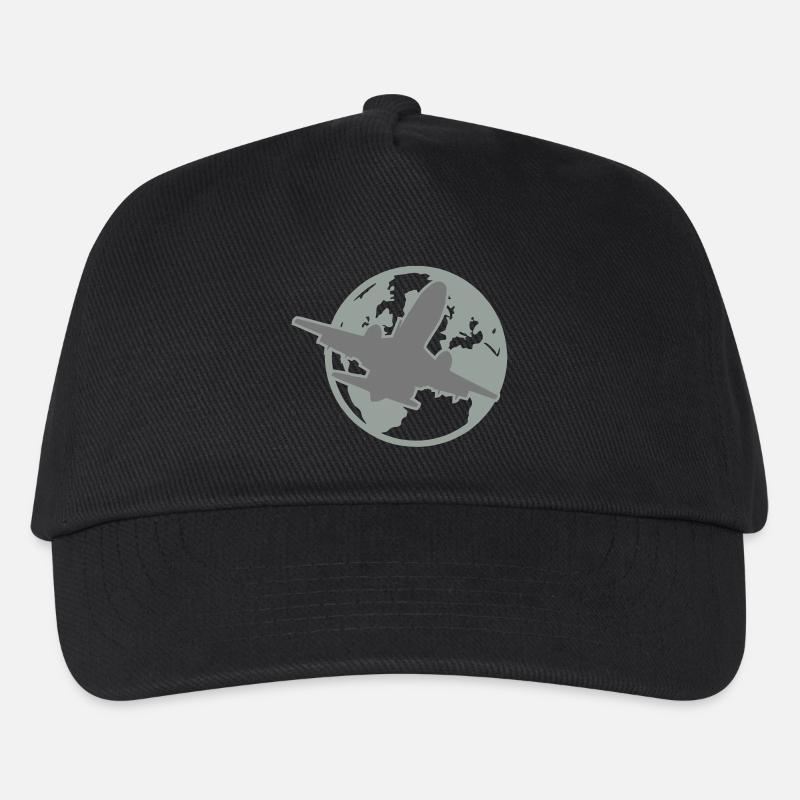 flugzeug - Kinder Basecap - Schwarz