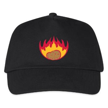 burning potato flames fire hot food leak - Kids’ Baseball Cap - black - Front