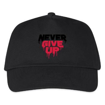 rot graffiti tropfen spray durchhalten cool never - Kinder Basecap - Schwarz - Vorne