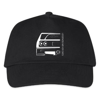 Legends Never Die – Retro Car Line Art - Kinder Basecap - Schwarz - Vorne