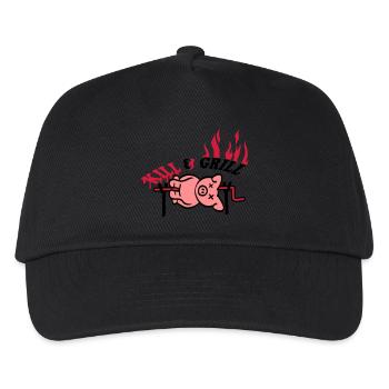 Kill And Grill Pig - Kinder Basecap - Schwarz - Vorne