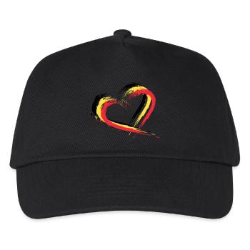 Heart brush flag Belgium flag design colors - Kids’ Baseball Cap - black - Front