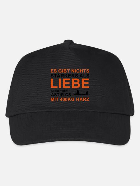Astir Liebe Segelflieger Spruch Geschenk - Kinder Basecap - Schwarz