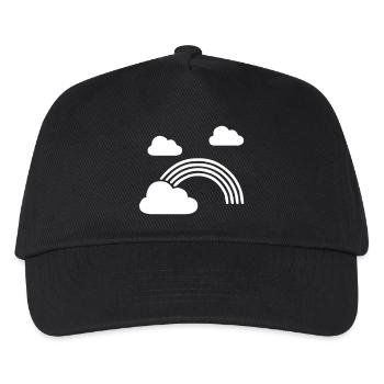 Regenbogen mit Wolken - Kinder Basecap - Schwarz - Vorne
