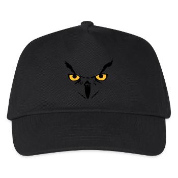 Owl face - Kinder Basecap - Schwarz - Vorne