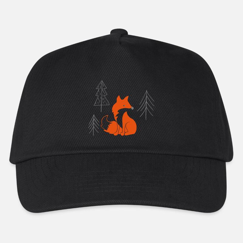 Fuchs im Wald - Kinder Basecap - Schwarz