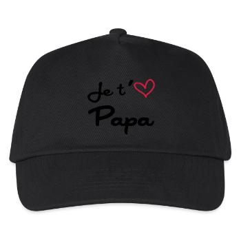 Je t'aime Papa / Naissance / Bébé / Fête des Pères - Kinder Basecap - Schwarz - Vorne