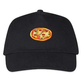 Pizza - Kinder Basecap - Schwarz - Vorne