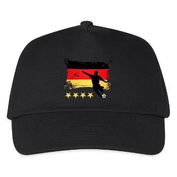 Fußball Deutschland - 4 Sterne - Kinder Basecap - Schwarz - Vorne