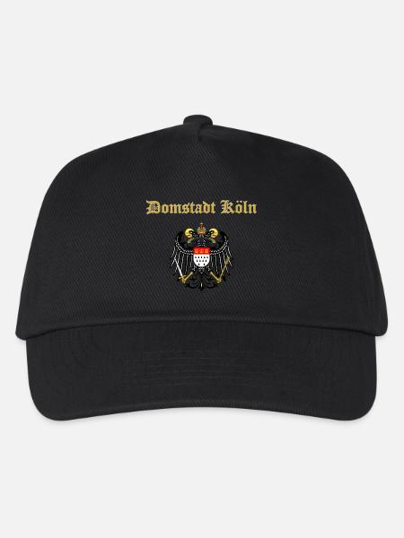 Großes Wappen von Köln mit goldenem Schriftzug - Kinder Basecap - Schwarz