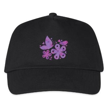 blumen muster - Kinder Basecap - Schwarz - Vorne