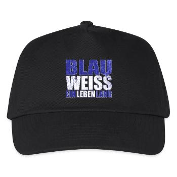 Blau Weiss ein Leben Lang - Kinder Basecap - Schwarz - Vorne