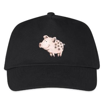 Süßes Schwein - Kinder Basecap - Schwarz - Vorne