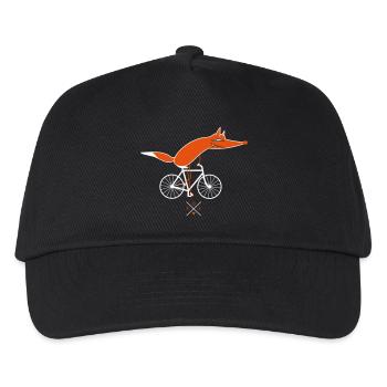 Schlauer Fahrradfahrer (b) - Kinder Basecap - Schwarz - Vorne