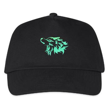 Wolf bright green - Kids’ Baseball Cap - black - Front
