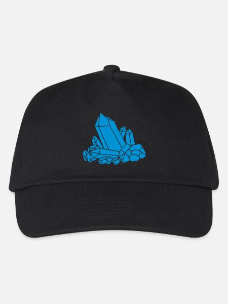 Blauer Kristall Clipart - Kinder Basecap - Schwarz