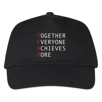 team - Kids’ Baseball Cap - black - Front
