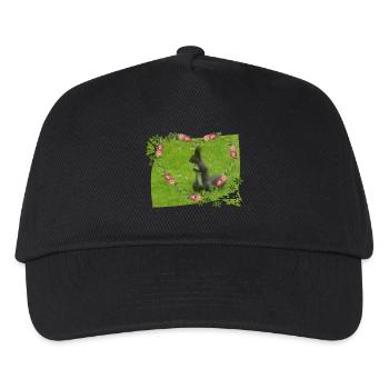 Eichhörnchen Liebe Tiere Tierfreund - Kinder Basecap - Schwarz - Vorne