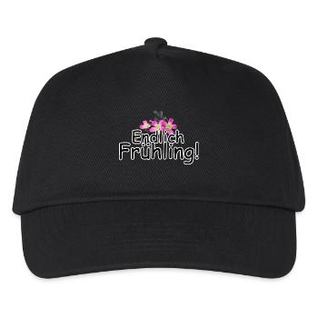 Endlich Frühling Blumen Jahreszeit Spruch - Kinder Basecap - Schwarz - Vorne