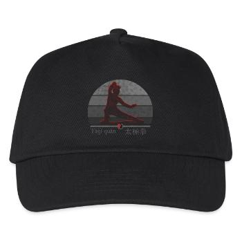 Tai Chi Kämpferin - Trainings Outfit Geschenk - Kinder Basecap - Schwarz - Vorne