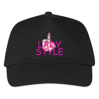 Lady Style Mittelfinger - Kinder Basecap - Schwarz - Vorne