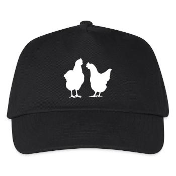 Hühner Hennen Huhn Federvieh Geflügel - Kinder Basecap - Schwarz - Vorne