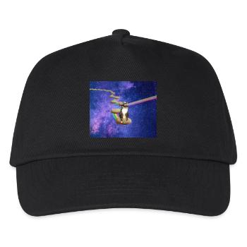 Cute tabby cat in outer space - Kids’ Baseball Cap - black - Front