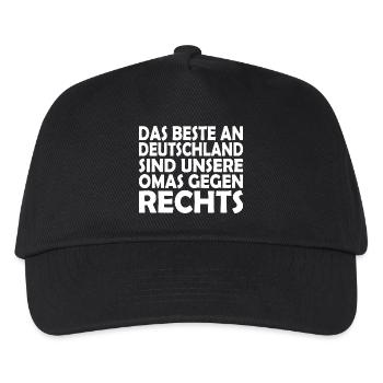 omas gegen rechts - Kinder Basecap - Schwarz - Vorne