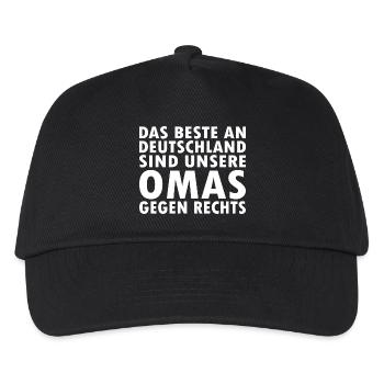 omas gegen rechts - Kinder Basecap - Schwarz - Vorne