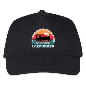 Eisenbahn Kinder Dampflok Lokführer - Kinder Basecap - Schwarz - Vorne