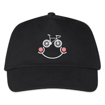 Biker Fahrrad Lustig Fahrradfahren - Kinder Basecap - Schwarz - Vorne