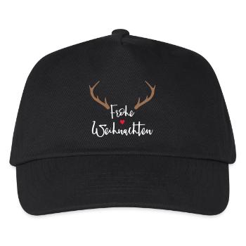 Frohe Weihnachten Rentier Geweih Dekoration - Kinder Basecap - Schwarz - Vorne