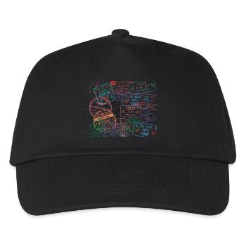 Autour du monde Airport Passport Stamp Visa - Casquette de baseball Enfant - noir - Devant