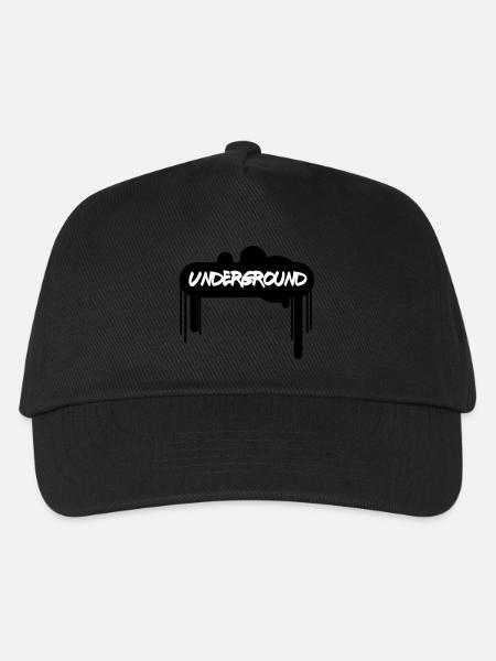 Spray Underground –Graffiti Style Streetart Design - Kinder Basecap - Schwarz