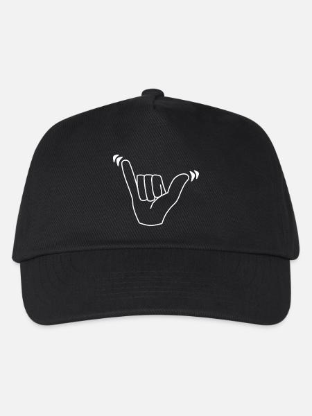 Aloha Handzeichen Hawaii weiß - Kinder Basecap - Schwarz