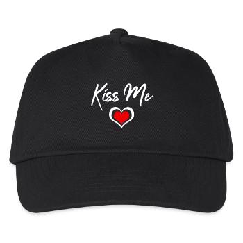 Kiss Me Herzchen - Kinder Basecap - Schwarz - Vorne
