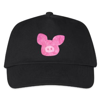 Tête de cochon fourrure bonne chance rose ferme bio Nature - Casquette de baseball Enfant - noir - Devant