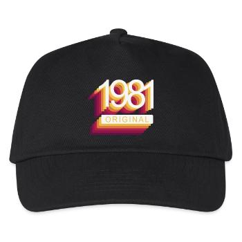 Geboren 1981 - Kinder Basecap - Schwarz - Vorne