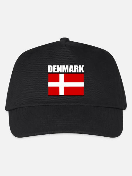 Dänemark - Kinder Basecap - Schwarz