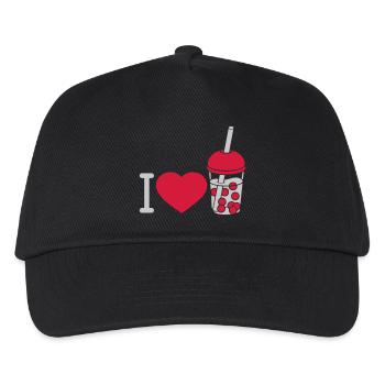 Cœur amour Bubble Tea - Casquette de baseball Enfant - noir - Devant