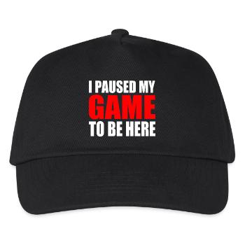 I PAUSED MY GAME TO BE HERE - Kids’ Baseball Cap - black - Front
