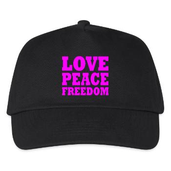 Love peace freedom - Kinder Basecap - Schwarz - Vorne