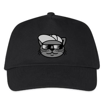 Sunglasses cat face cool - Kids’ Baseball Cap - black - Front