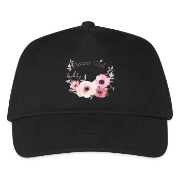flower girl blumen romantisch tochter freundin lol - Kinder Basecap - Schwarz - Vorne
