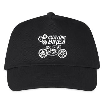 custom bikes motorcycle icon illustration graphic - Kids’ Baseball Cap - black - Front
