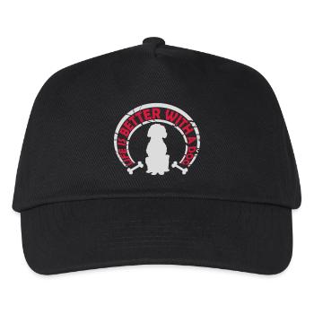 better with a dog - Kids’ Baseball Cap - black - Front