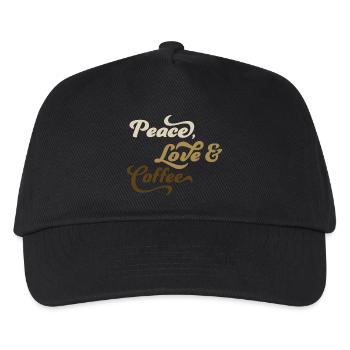 Kaffee - Kinder Basecap - Schwarz - Vorne