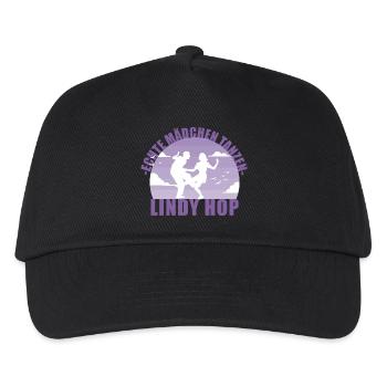 Echte Mädchen tanzen Lindy Hop Geschenk - Kinder Basecap - Schwarz - Vorne