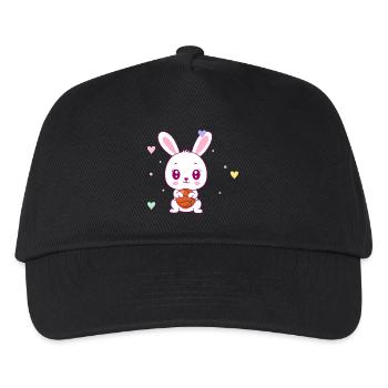 Cute Basketball Bunny - Kids’ Baseball Cap - black - Front